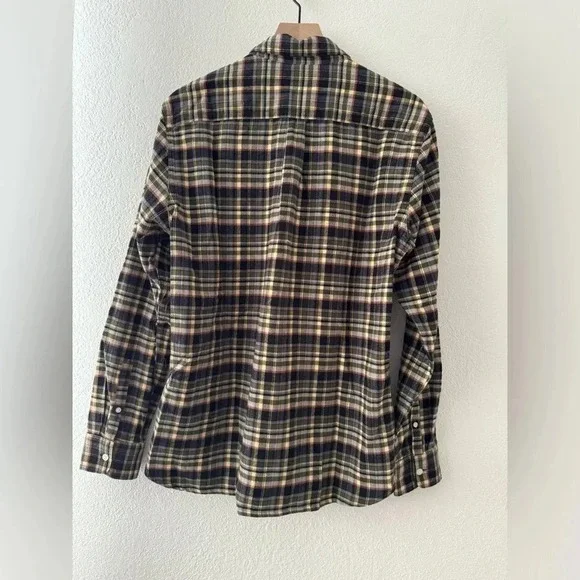EVERLANE Men's Plaid Flannel Button Down Shirt Long Sleeve Beechwood Size L - Picture 10 of 13